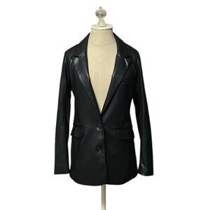 Abercrombie & Fitch Vegan Leather Boyfriend Blazer